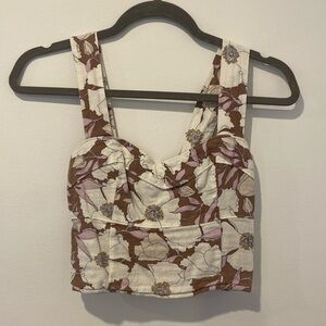 Abercrombie & Fitch Crop Corset Tank Floral